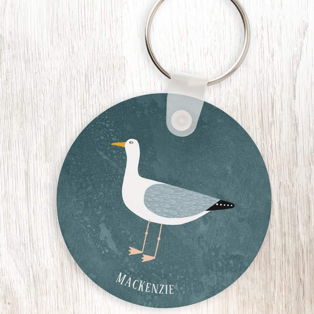 Cute Seagull Name Key Ring (Creator Uploaded)