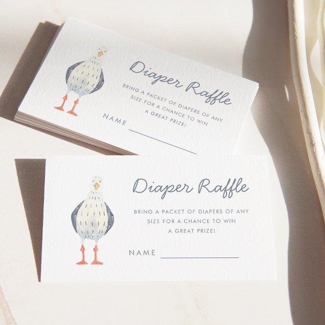 Cute Seagull Nautical Baby Shower Diaper  Enclosure Card (Creator Uploaded)