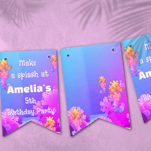 Cute Seahorse Birthday Party Bunting