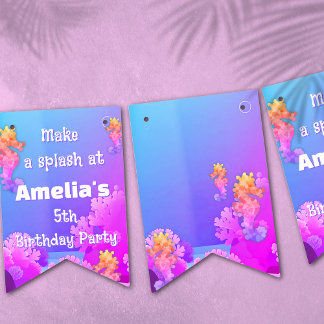 Cute Seahorse Birthday Party  Bunting