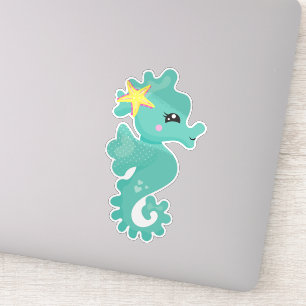 Cute Seahorse, Green Seahorse, Starfish, Hearts