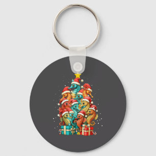 Cute Seahorse Le Sea Fish Christmas Tree Xmas Hat  Key Ring