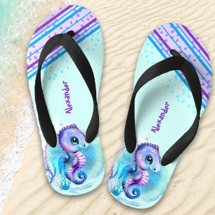 Cute Seahorse Personalized Boys' Kid's Thongs