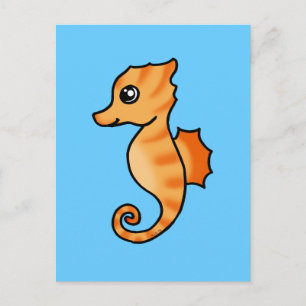 cute seahorse postcard