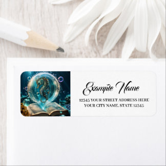 Cute seahorse return address label