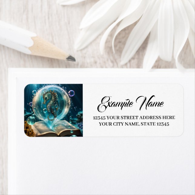 Cute seahorse  return address label (Insitu)