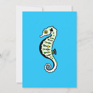 Cute SEAHORSE - Wildlife - Nature -Ocean blue Holiday Card