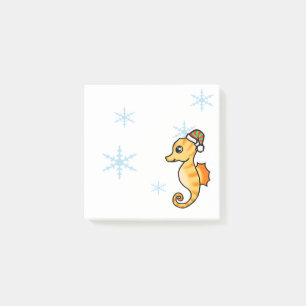 Cute Seahorse Winter Snowflake Holiday  Post-it Notes