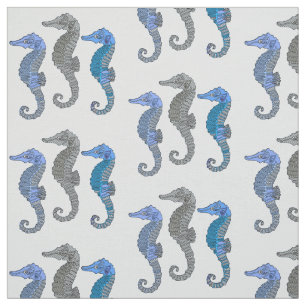 Cute Seahorses drawing Fabric