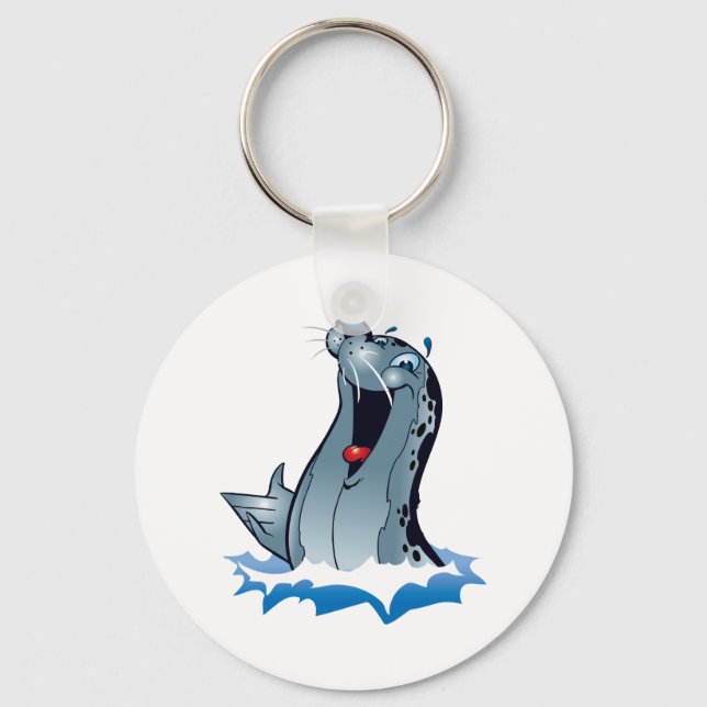 Cute Seal Cartoon Key Ring (Front)