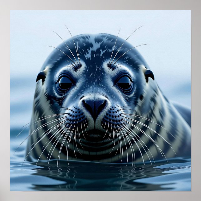 Cute Seal Close up Poster (Front)