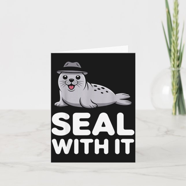 Cute Seal Costume For Men Women Kids Ocean Animal  Card (Front)