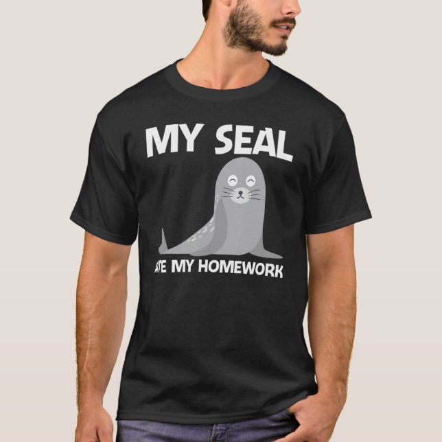 Cute Seal For Kids Boys Sea Lion Zoo Animal   T-Shirt (Front)