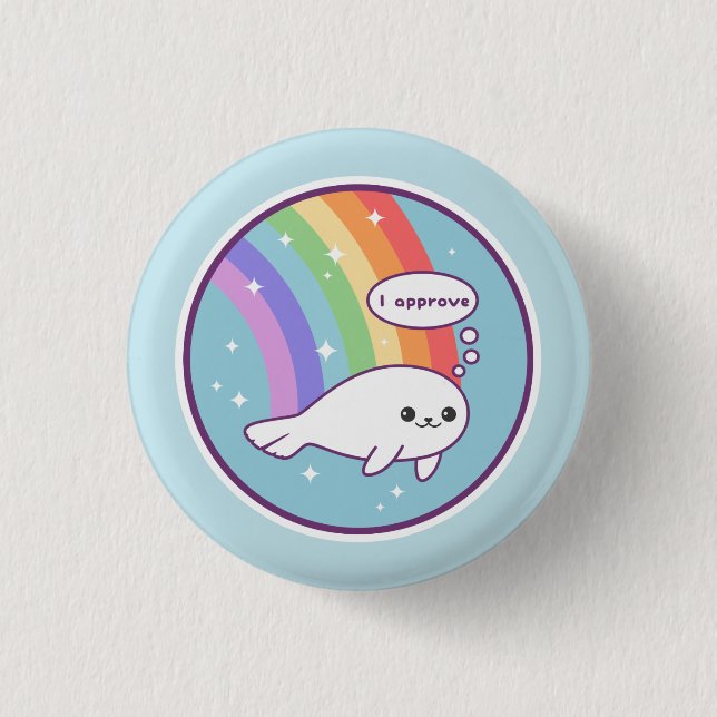 Cute Seal of Approval 3 Cm Round Badge (Front)