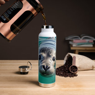 Cute Seal Sticking Head out of Water Bottle