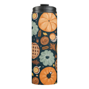 Cute seamless autumn pattern background thermal tumbler