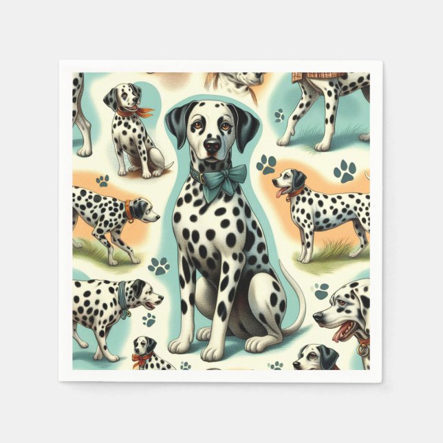 Cute Seamless Dalmatian Napkin (Front)