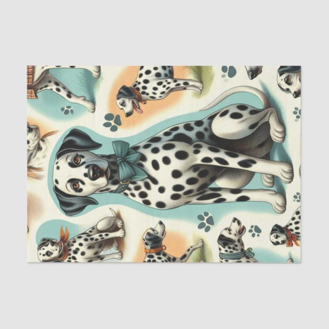 Cute Seamless Dalmatian Tissue Paper (Front)