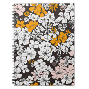 Cute Seamless Ditsy Floral Pattern. Colourful flow Notebook
