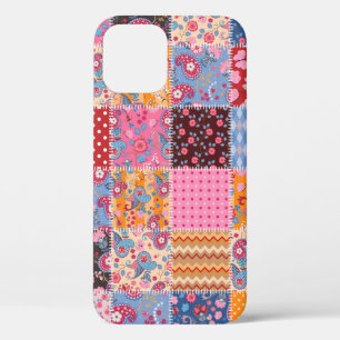 Cute seamless patchwork pattern iPhone 12 case