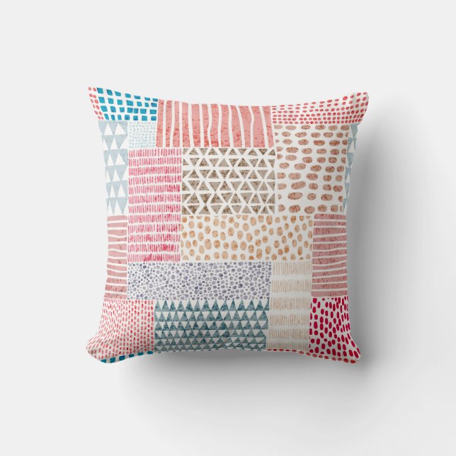Cute seamless pattern in patchwork style. Simple d Cushion (Front)