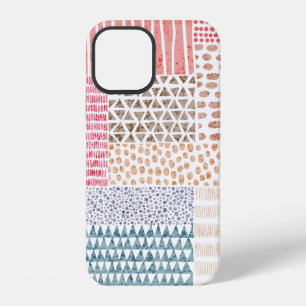 Cute seamless pattern in patchwork style. Simple d iPhone 12 Case