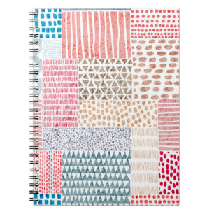 Cute seamless pattern in patchwork style. Simple d Notebook