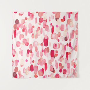 Cute seamless pattern of pink, red and beige spots tapestry