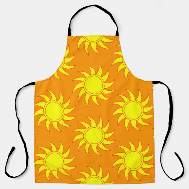 Cute seamless pattern of sun. Doodle hand drawn st Apron (Front)