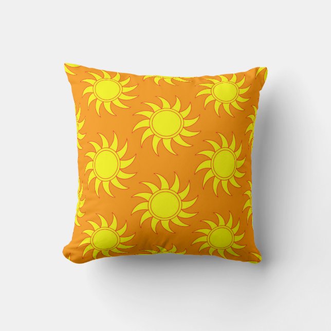 Cute seamless pattern of sun. Doodle hand drawn st Cushion (Front)