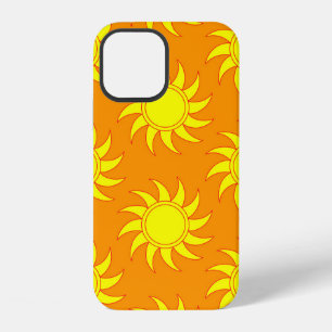 Cute seamless pattern of sun. Doodle hand drawn st iPhone 12 Case