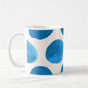 Cute seamless pattern with blue watercolor circles coffee mug