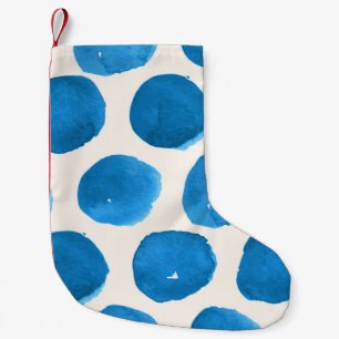 Cute seamless pattern with blue watercolor circles small christmas stocking