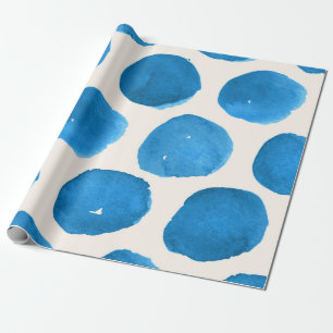 Cute seamless pattern with blue watercolor circles wrapping paper