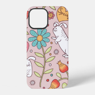 Cute seamless pattern with bunnies iPhone 12 case