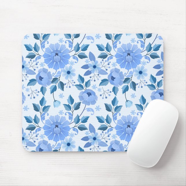 cute Seamless pattern with flowers and leaves on b Mouse Pad (With Mouse)