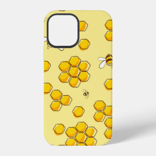 Cute seamless pattern with flying bees. Vintage il iPhone 12 Case