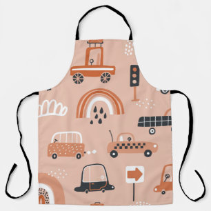 Cute seamless pattern with toy cars. Cartoon cars, Apron