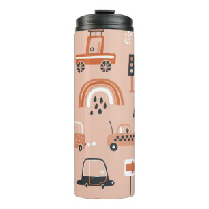 Cute seamless pattern with toy cars. Cartoon cars, Thermal Tumbler