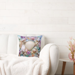 Cute seashell pattern beach house style  cushion