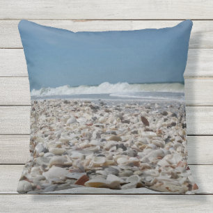 Cute Seashells on the Beach Photo Print Cushion