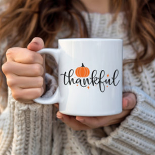 Cute Seasonal Fall Autumn Pumpkin Thankful  Coffee Mug
