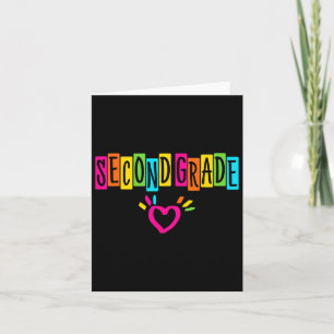 Cute Second Grade Heart First Day Of School Girls  Card