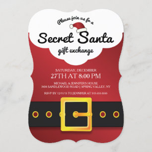 CUTE Secret Santa Gift Exchange Party Invitation