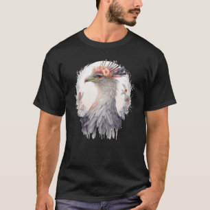 Cute Secretary Bird Flower Crown Floral Exotic Bir T-Shirt