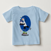 Cute secretary bird writing notes cartoon