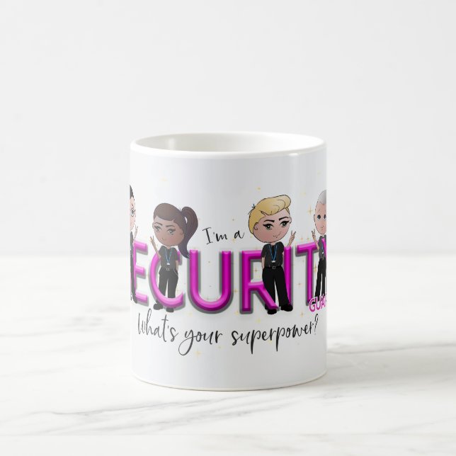 Cute Security Guard Superpower Coffee Mug (Center)