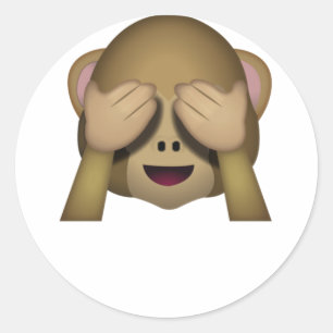 Cute See No Evil Monkey Emoji Classic Round Sticker