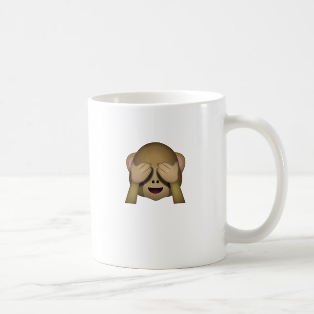 Cute See No Evil Monkey Emoji Coffee Mug (Right)