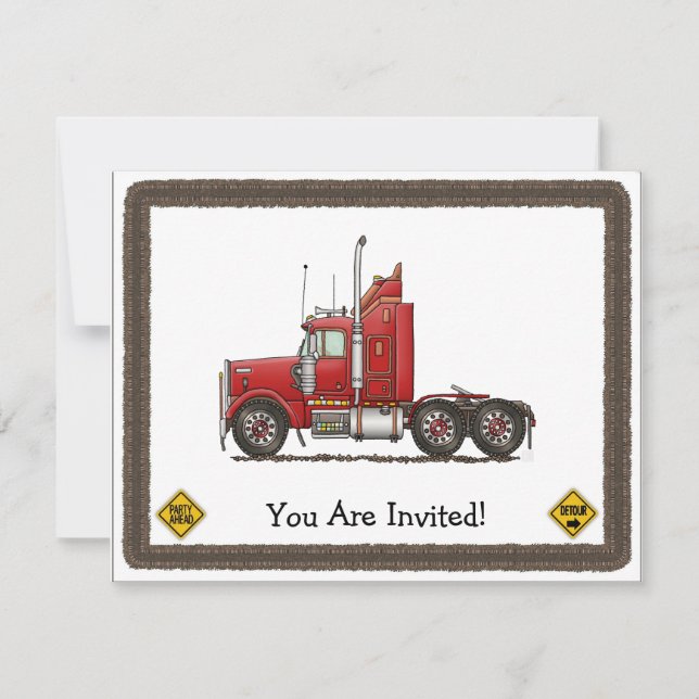 Cute Semi-Cab Invitation (Front)
